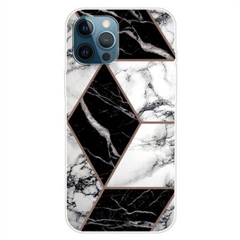 Voor iPhone 15 Pro TPU Valbestendige IMD Hoesje met Marmer Patroon Bedrukking, Stijl A.