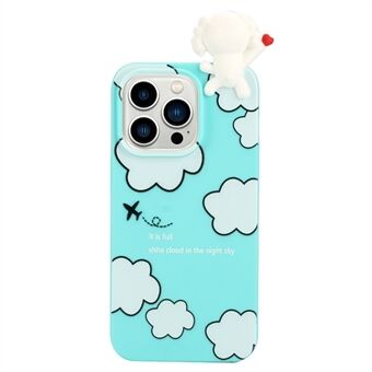 YX Stijl Patroon Bedrukking TPU Telefoonhoesje voor iPhone 15 Pro Anti-Val Mini Figuur Decoratie Telefoonhoesje