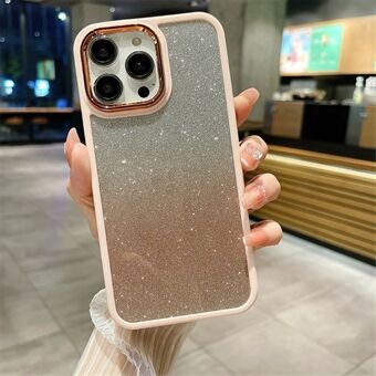 Voor de iPhone 15 Pro Gradient Glitter Shiny Cover 2-in-1 Hybride Hard Acryl Zacht TPU Beschermhoesje.