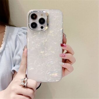 Voor de iPhone 15 Pro Electroplating Camera Frame TPU+PC Telefoonhoesje valbestendig Shell Patroon Case.