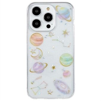 Voor iPhone 15 Pro Star Planet Pattern Soft TPU Telefoonhoesje Epoxy Ontwerp Telefoonachterkant.