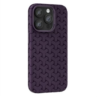 Voor iPhone 15 Pro Slim-Fit Shell Flexibele TPU Achterkant Hoesje Mobiele Telefoonhoes met gestructureerd oppervlak.