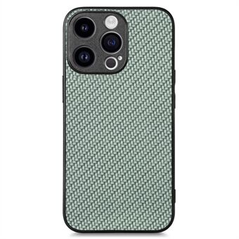 Carbon Fiber-textuur telefoonhoesje voor iPhone 15 Pro, PU-leer + PC + TPU telefoonhoes