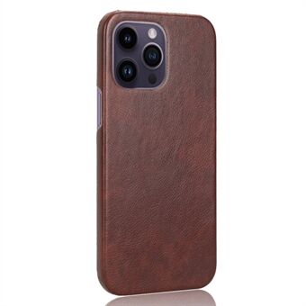 Voor iPhone 15 Pro telefoonhoesje, PU lederen gecoate TPU hoesje met litchi textuur.