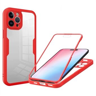 Voor iPhone 15 Pro Volledige Beschermende Hoes Acryl+TPU Transparante Telefoonhoes met PET Schermprotector