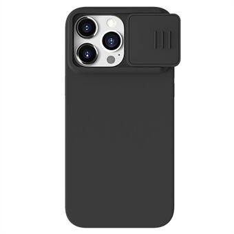 NILLKIN Voor iPhone 15 Pro Schuifcamera Deksel Anti-kras Hoesje Vloeibaar Siliconen + PC Telefoonhoesje.