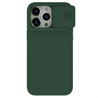 NILLKIN voor iPhone 15 Pro camera schuifdeksel Anti-kras hoesje vloeibare siliconen + pc telefoonhoesje