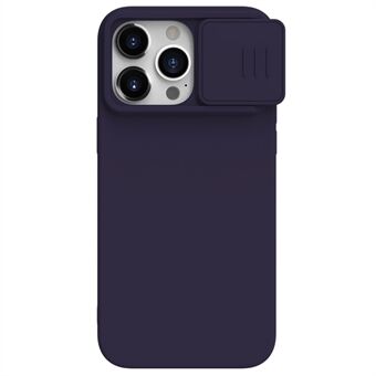 NILLKIN Voor iPhone 15 Pro Schuifcamera Deksel Krasbestendige Cover Vloeibaar Silicone + PC Telefoonhoes