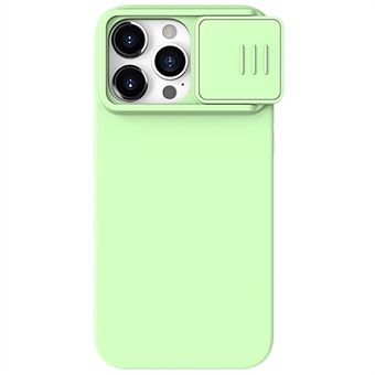 NILLKIN Voor iPhone 15 Pro Schuifcamera Deksel Anti-kras Cover Vloeibaar Silicone + PC Telefoonhoesje