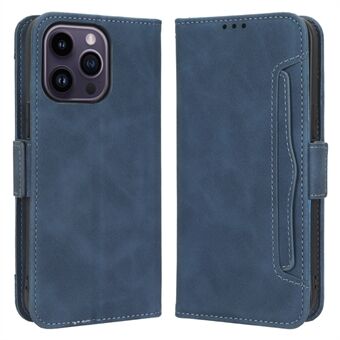 Voor iPhone 15 Pro Cover met meerdere kaartsleuven, leren portemonnee hoesje met standaard voor de telefoon.