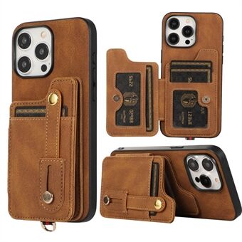 ABEEL Stijl 01 voor iPhone 15 Pro Hoesje Horizontaal Flip Kaarthouder Leer+TPU Telefoonhoes