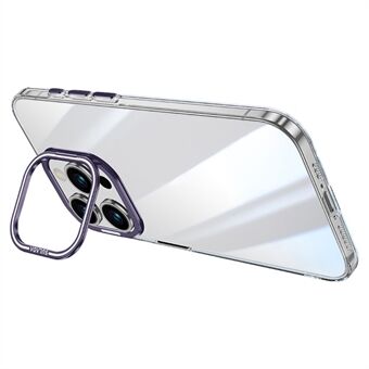 SULADA Hoesje voor iPhone 15 Pro met camera kickstand, helder TPU+PC telefoonhoesje