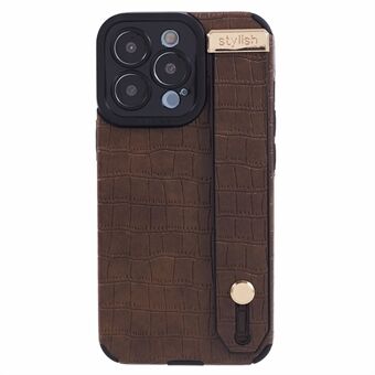 Voor iPhone 15 Pro hoesje Krokodil Textuur Telefoonhoesje PU-leer+TPU Hoes