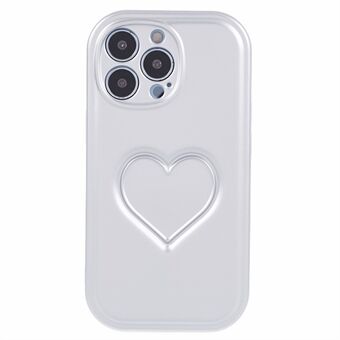 Voor iPhone 15 Pro TPU-hoesje met 3D hartvormige IMD-beschermhoes - Multi