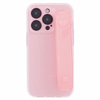 Voor iPhone 15 Pro Telefoonhoesje Polsband Standaard Glanzende TPU Cover