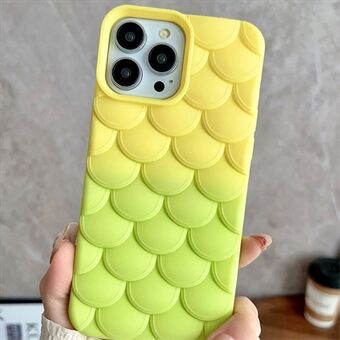 Voor iPhone 15 Pro Hoesje Gradient 3D Vis Schubben Zachte TPU Anti-kras Telefoonhoesje