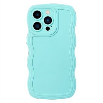 Voor iPhone 15 Pro hoesje, schokbestendige TPU telefoonhoes met golfvormige rand