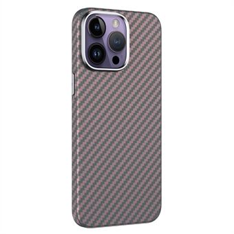 GKK voor iPhone 15 Pro Magnetische telefoonhoes met carbon fiber textuur, PC achterkant.