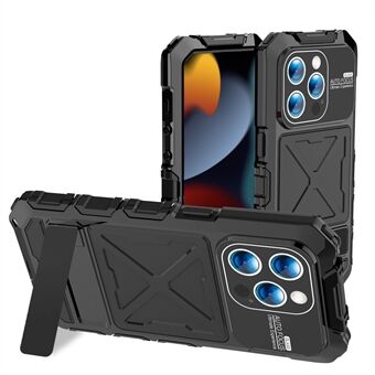 R-JUST voor iPhone 15 Pro hoesje valbestendig siliconen + metalen telefoonhoesje met schermafdekking.