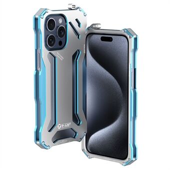 R-JUST Mechanische Pantser Voor iPhone 15 Pro Hoesje Holle Aluminiumlegering Telefoon Achterkant Cover