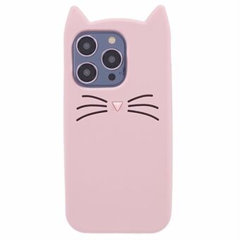 Voor iPhone 15 Pro Hoesje Anti-val 3D Snor Kat Telefoon Beschermhoes