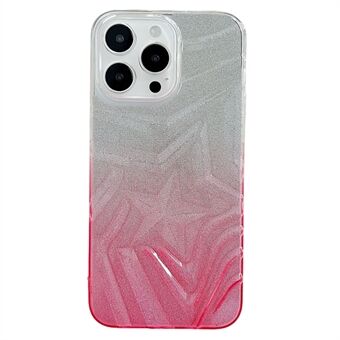 Voor iPhone 15 Pro hoesje met glitter, dual color, met wenssterpatroon, TPU telefoonhoesje.