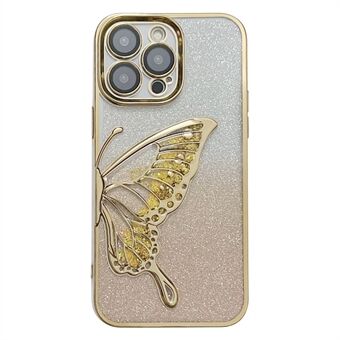 Voor iPhone 15 Pro TPU-hoesje Quicksand Vlinder Glitter Elektroplating Telefoonhoesje.