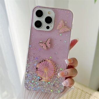 Voor iPhone 15 Pro Case TPU Epoxy Ferris Wheel Sparkle Glitter Cover