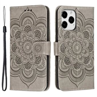 Voor de iPhone 15 Pro Mandala Bloem Hoesje PU Lederen Stand Portemonnee Telefoonhoesje.