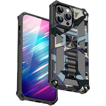 Voor iPhone 15 Pro telefoonhoesje PC+TPU met uitklapbare standaard, schokbestendige achterkant.