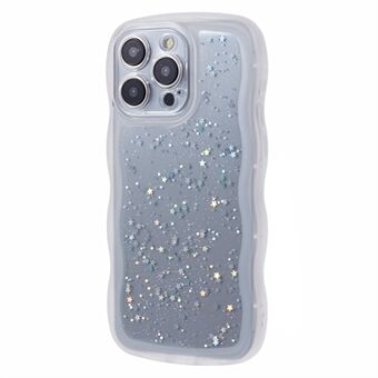 JTW-serie voor iPhone 15 Pro TPU-hoesje met geglazuurde randen en glittersterren telefoonhoesje.