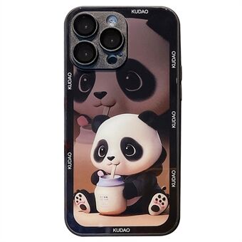 Voor iPhone 15 Pro Panda Patroon Hoesje met Gehard Glas + TPU Mobiele Telefoonhoesjes inclusief Lensfolie