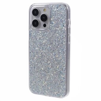 DFANS Voor iPhone 15 Pro Telefoonhoesjes Schokbestendige Glitter PC+TPU Hoes - Zilver