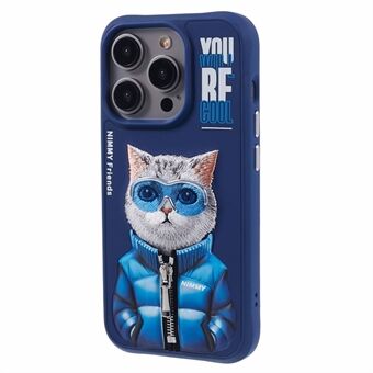 NIMMY Bril Huisdieren Serie Gen 2 voor iPhone 15 Pro Borduurtelefoonhoes Anti-valhoes