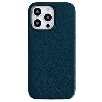 Voor iPhone 15 Pro telefoonhoesje met litchi-textuur, PU-leer met gecoate TPU-hoes