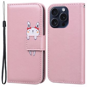 Voor iPhone 15 Pro Mobiele Telefoonhoesje Schattig Dierenpatroon PU Leren Cover met Portemonnee.