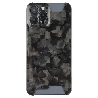 Voor iPhone 15 Pro hoesje Anti-val Smeedpatroon Aramidevezel mobiele telefoonhoesjes - Zwart