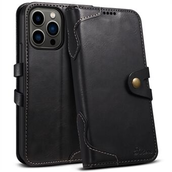 SUTENI Q03-serie voor iPhone 15 Pro Leren Hoesje met Golvende Textuur, Houder en Portemonnee