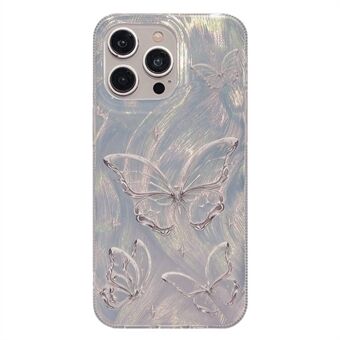 Voor de iPhone 15 Pro hoesje met butterfly plating design telefoonhoesje