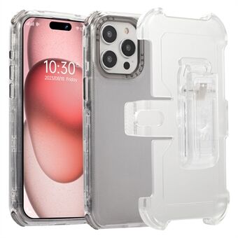 Voor iPhone 15 Pro telefoonhoesje met anti-kras glijdende riemholster, standaard achterste behuizing.