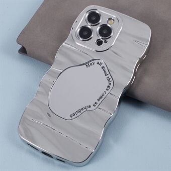 HYT Serie Voor iPhone 15 Pro Elektrogeplaatste Telefoonhoes TPU Makeup Spiegel Cover - Zilver