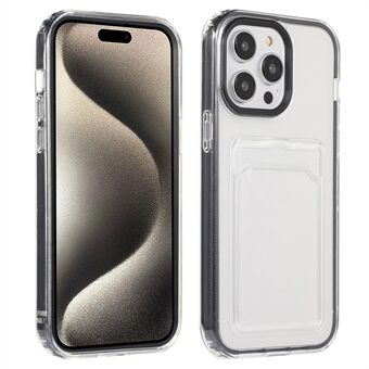 Voor iPhone 15 Pro Transparante Kaartsleuf Case TPU + PC Beschermhoes voor Telefoon