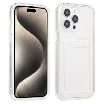 Voor iPhone 15 Pro Clear Card Slot Case TPU + PC Beschermende Telefoonhoes