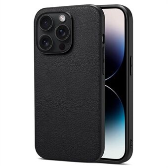 Voor iPhone 15 Pro hoesje PC+TPU+PU Lederen Kalf Textuur Anti-val Telefoonhoes