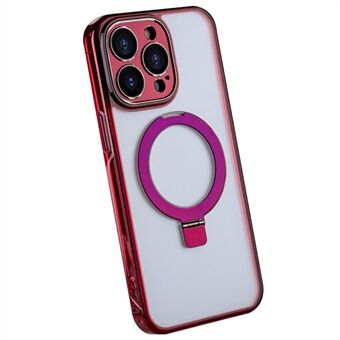 Voor de iPhone 15 Pro Slanke Hoes Compatibel met MagSafe Kickstand TPU+PC Telefoonhoesje