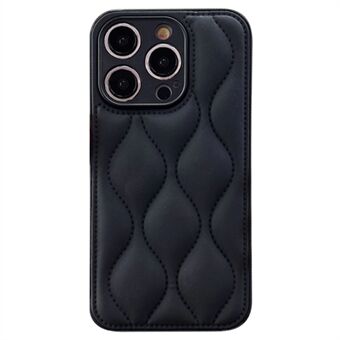 Voor iPhone 15 Pro Telefoonhoesje Donzen Jas Effen Kleur PC+TPU+PU Leren Hoes