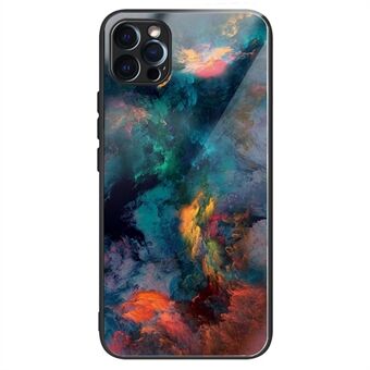 Voor iPhone 15 Pro Patroon Printen Telefoonhoesje Gehard Glas Achterkant + TPU Rand