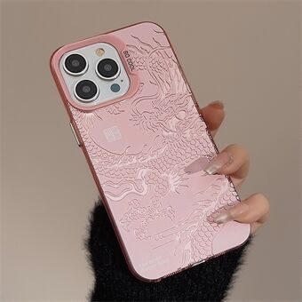 Voor iPhone 15 Pro Hoesje Schokbestendige Cover met Chinees Draak Laserpatroon Telefoonhoesje.