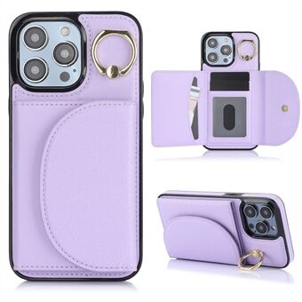 Voor iPhone 15 Pro telefoonhoesje met PU+TPU materiaal, draaibare kickstand en kaarthouder