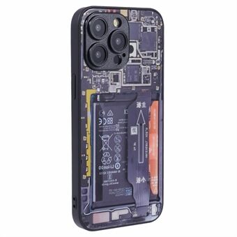 AL-serie voor iPhone 15 Pro Glas Telefoonhoesje Batterij Circuit Board Patroon